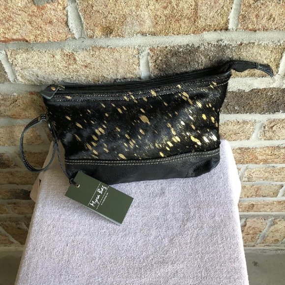 Myra Bag Handbags - MYRA BAG MOORISH LEATHER & HAIRON POUCH WRISTLET